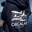 Load image into Gallery viewer, Orcalab Spectrogram Unisex Navy Organic Cotton Fleece Hoodie