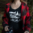 Load image into Gallery viewer, Orcalab Spectrogram Ladies Scoop Black Tee