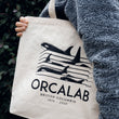 Load image into Gallery viewer, Orcalab Spectrogram Recycled Cotton Canvas Tote Bag