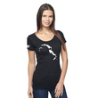 Load image into Gallery viewer, Project Chimps Logo Ladies Black Bamboo Scoop Tee