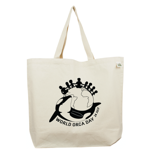 World Orca Day Recycled Cotton Canvas Tote Bag