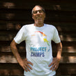 Load image into Gallery viewer, Project Chimps Rainbow Logo Unisex White Tee