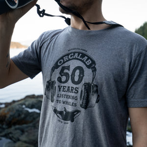 Orcalab 50 Years Listening to Whales Unisex Organic RPET Tee