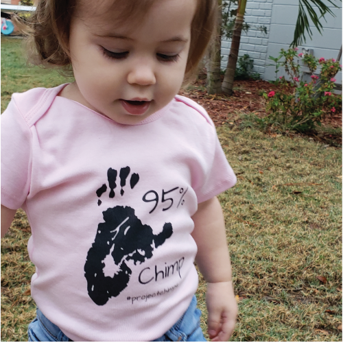 Project Chimps 95% Baby Onesie in Pink