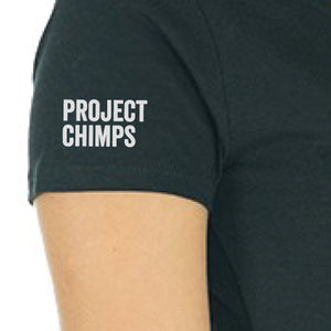 Project Chimps Logo Ladies Black Bamboo Scoop Tee
