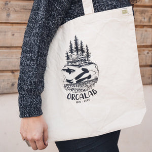 Orcalab Rubbing Orca Recycled Cotton Canvas Tote Bag